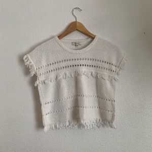 MADEWELL Short-sleeve Fringe Sweater Tee Size XXS